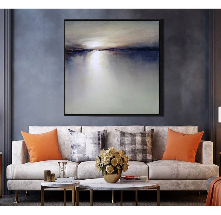 Gray Sky Contemporary Abstract Canvas Wall Art 90RAE wall art